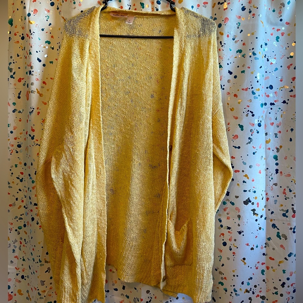 NWOT Willow-root yellow button cardigan